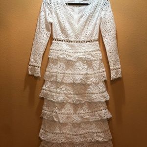 Zimmermann White Tiered Midi Dress